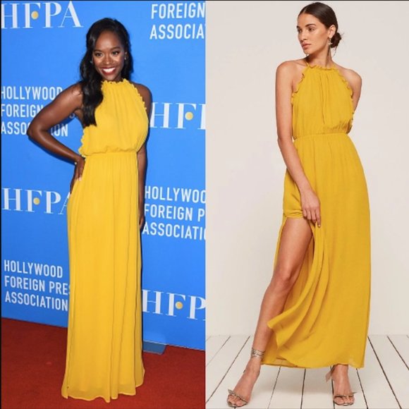Reformation Dresses & Skirts - MAXI DRESS - Reformation Yellow Halter Maxi Dress